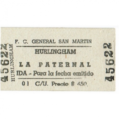 Argentina Ticket Train Ferrocarril General San Martin (X022)